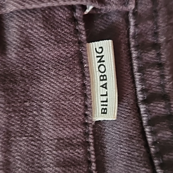 Billabong Button Fly Raw Hem Distressed Black Jean Short - Picture 6 of 7